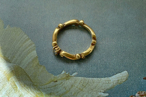 Gold Diamond Pinky Ring
