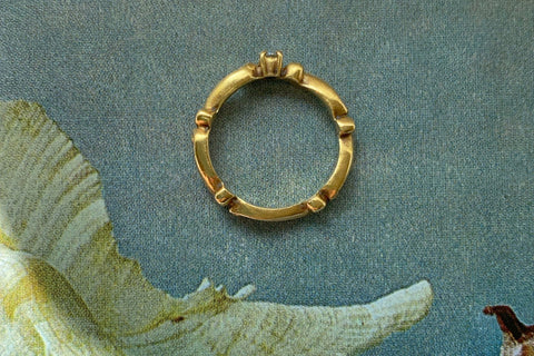 Gold Diamond Pinky Ring