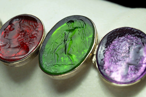 Victorian Multicolor Tassie Silver Bracelet