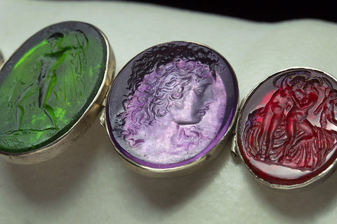 Victorian Multicolor Tassie Silver Bracelet