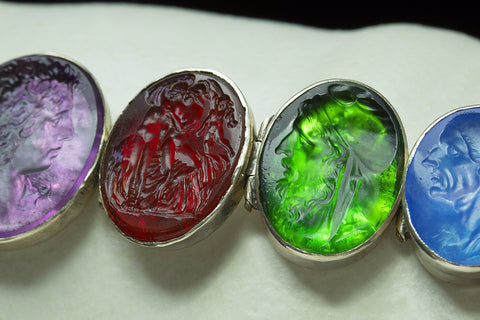 Victorian Multicolor Tassie Silver Bracelet