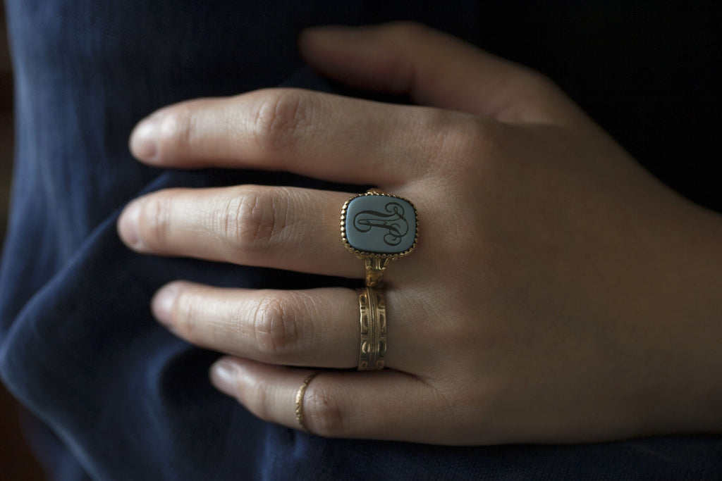 Victorian Intaglio ‘A’ Ring