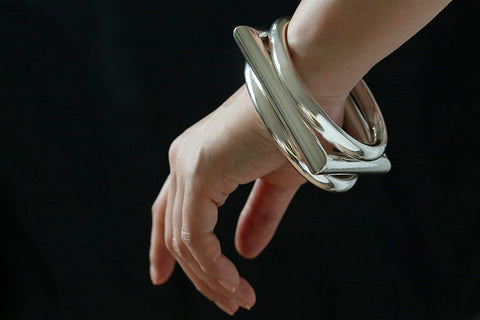 Vintage Sterling Silver Square Bangle