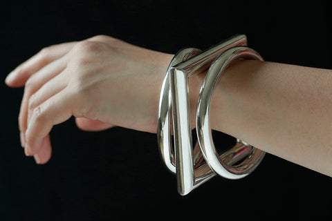 Vintage Sterling Silver Square Bangle