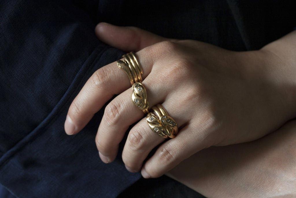 Victorian Double Snake Diamond Ring