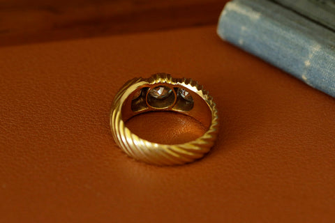 Early 20th Century Three Diamond Stone Ring