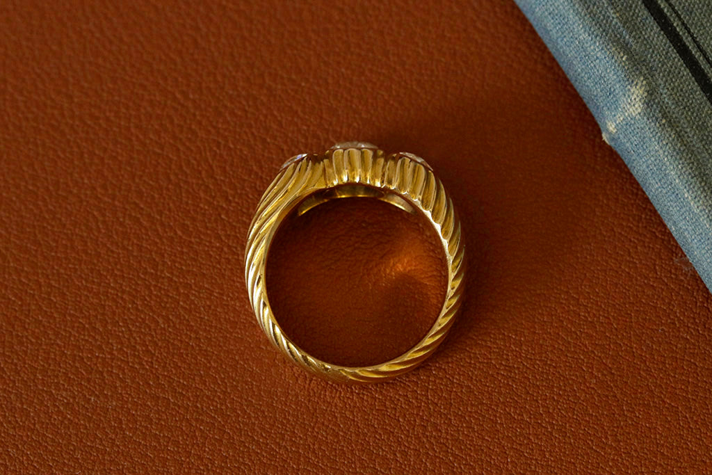 Early 20th Century Three Diamond Stone Ring