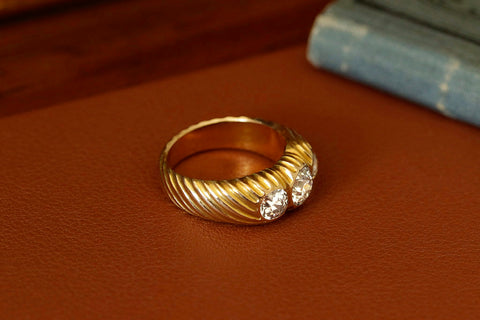 Early 20th Century Three Diamond Stone Ring