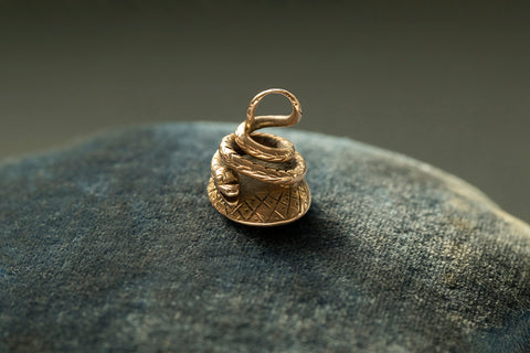 Tiny Georgian Snake Intaglio Seal Fob Pendant