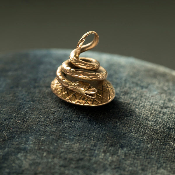 Tiny Georgian Snake Intaglio Seal Fob Pendant