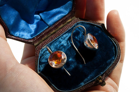 Georgian Topaz Paste Earrings