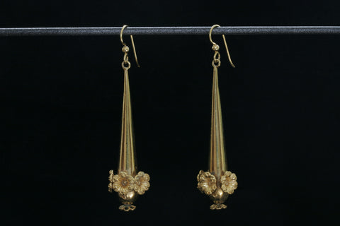 Georgian Gold Filled Torpedo Earrings