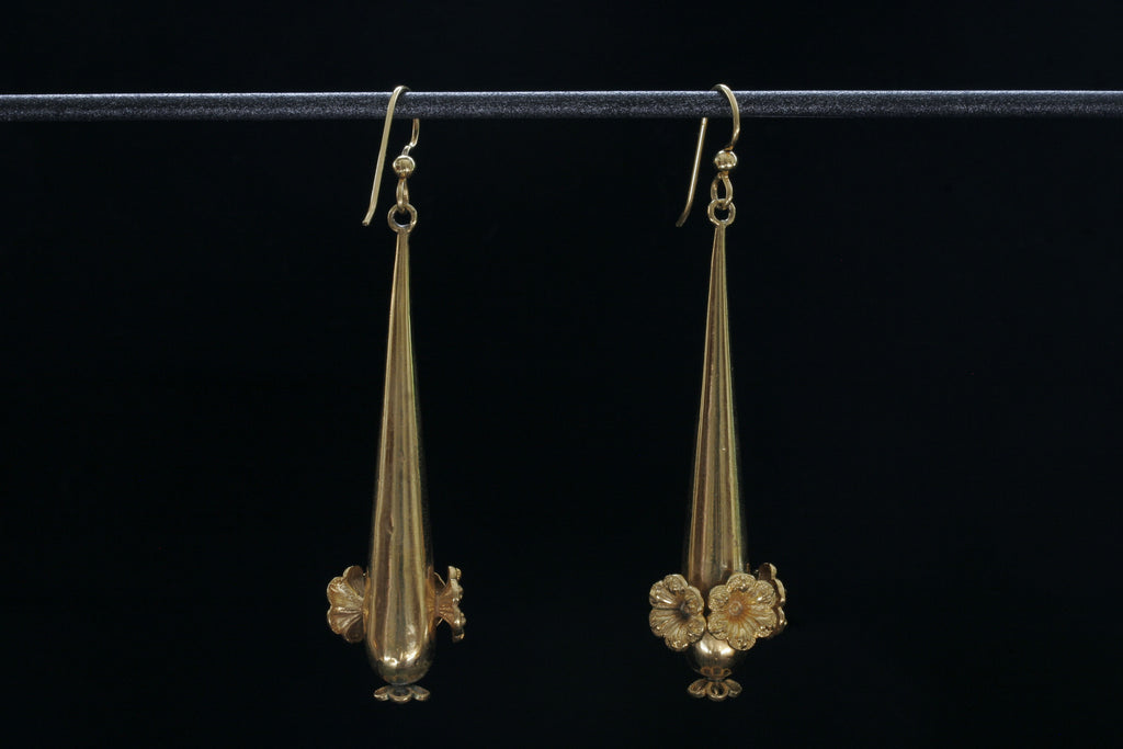 Georgian Gold Filled Torpedo Earrings