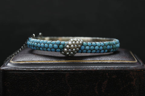 Victorian Turquoise and Pearl bangle