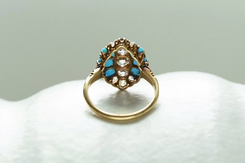 Victorian Diamond and Turquoise Ring