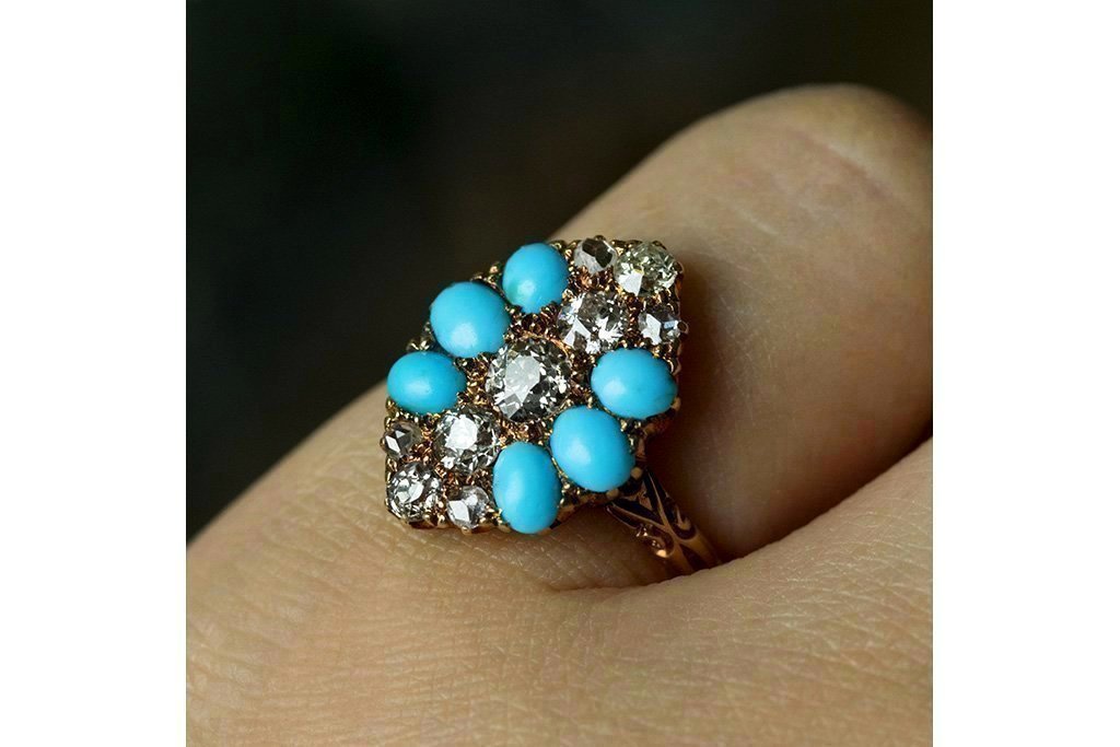 Victorian Diamond and Turquoise Ring