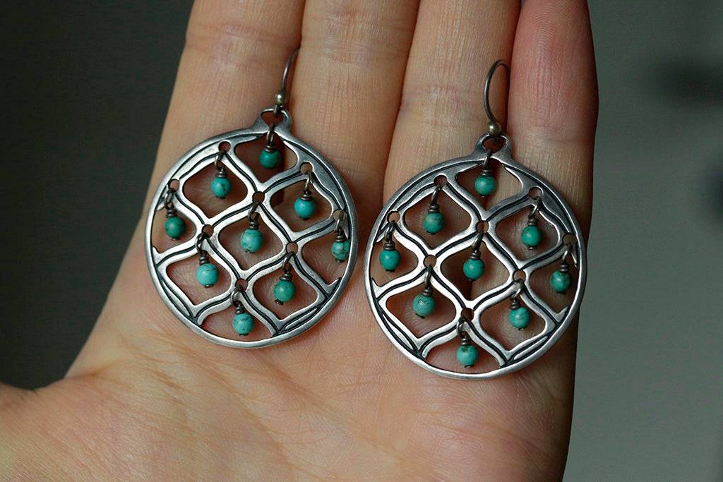 Vintage Dangling Turquoise Drop Earrings
