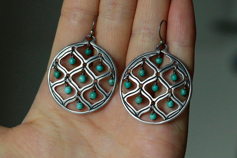 Vintage Dangling Turquoise Drop Earrings
