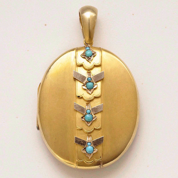 Late Victorian Turquoise and Gold Locket