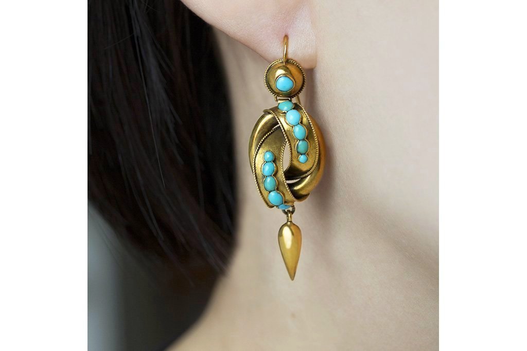 Victorian turquoise earrings best sale