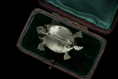 Victorian Cut Steel Turtle Brooch