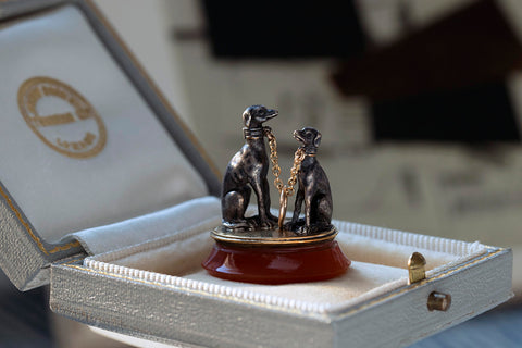 C.1830 Two Dogs Fob Pendant