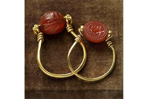 Victorian Egyptian Revival Scarab Swivel Ring I