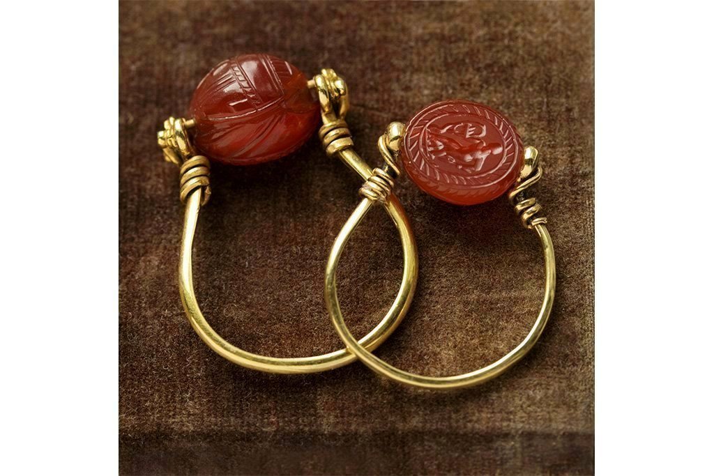 Victorian Egyptian Revival Scarab Swivel Ring 
