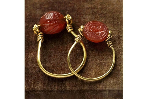 Victorian Egyptian Revival Scarab Swivel Ring 