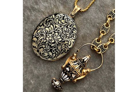 Victorian Double-Sided Black Enamel Locket