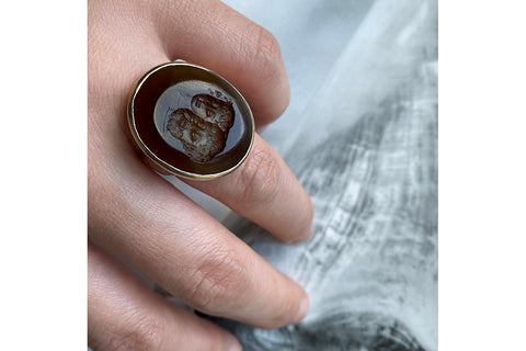 Unusual Large Carved Intaglio Ring