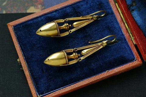 Victorian Etruscan Revival Urn Earrings