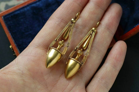 Victorian Etruscan Revival Urn Earrings