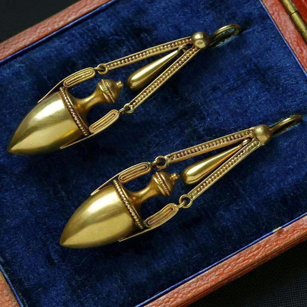 Victorian Etruscan Revival Urn Earrings