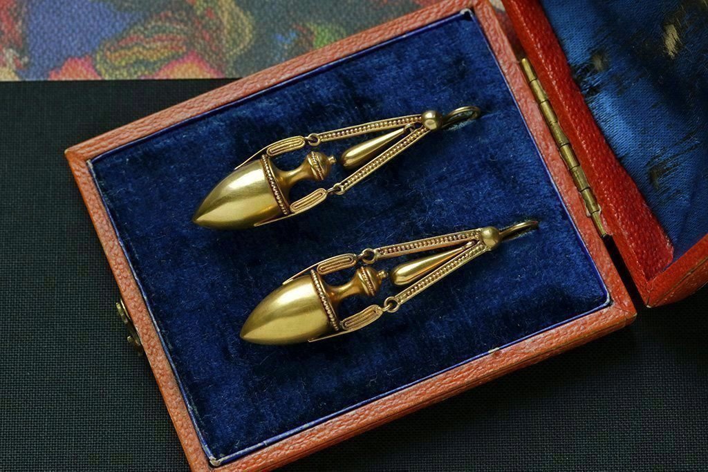 Victorian Etruscan Revival Urn Earrings