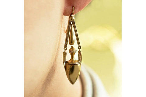 Victorian Etruscan Revival Urn Earrings