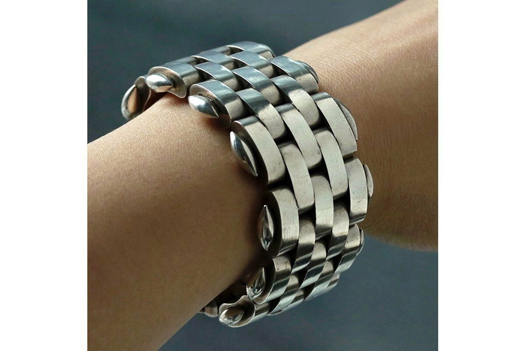 Wide silver clearance bracelet