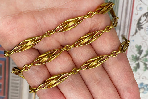 Victorian 18k Gold 'Twist' Link Chain