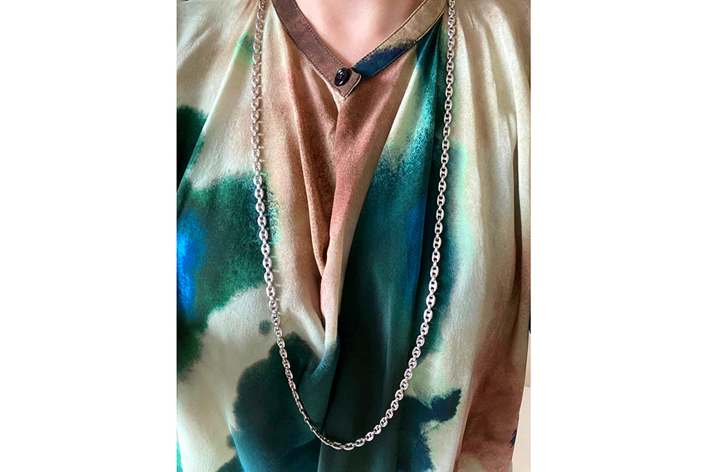 Vintage Italian Sterling Silver 38" Chain