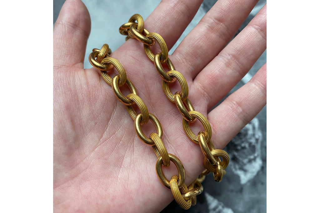 Vintage 14k Gold Large Oval Link Chain