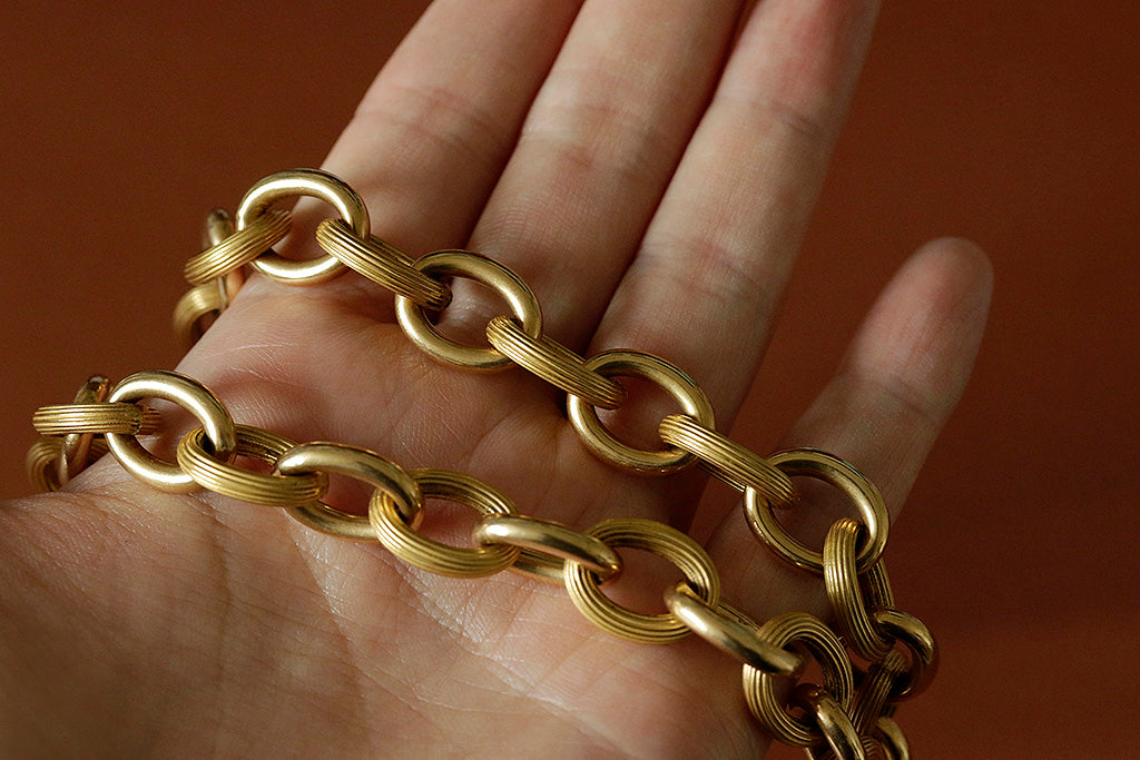 LAELIUS Antiques – Vintage 14k Gold Large Oval Link Chain