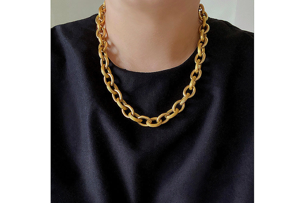 18k Gold Statement Necklace, Large Cable Link Chain, Chunky Gold Necklace, Chunky  Link Chain, Trendy Jewelery 2023, Jewellery Gift Women - Etsy