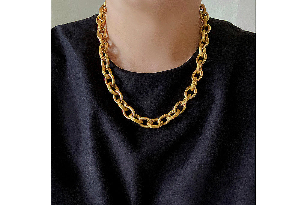 Vintage 14k Gold Large Oval Link Chain