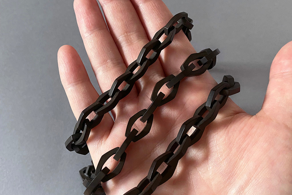 LAELIUS Antiques – Victorian Vulcanite Long Chain Necklace