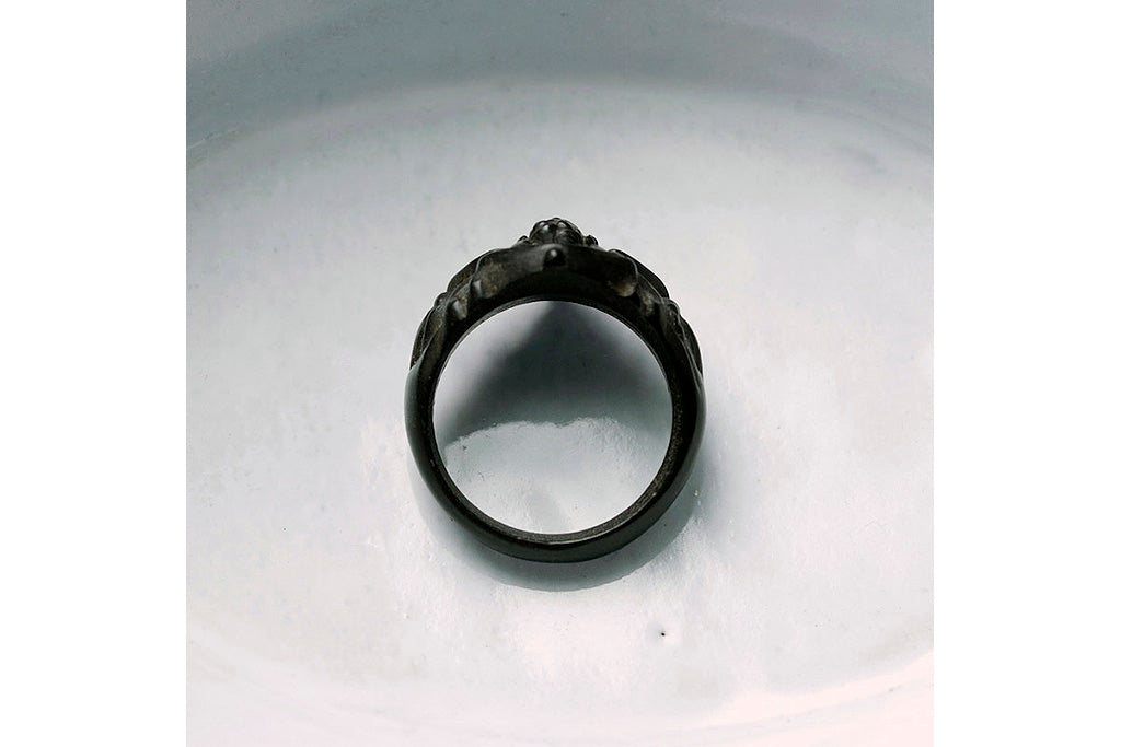 Rare Victorian Vulcanite Cherub Ring