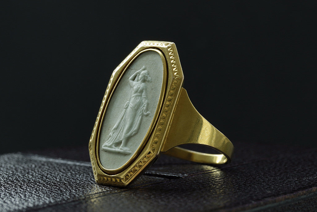 Rare Georgian Wedgwood Swivel Ring