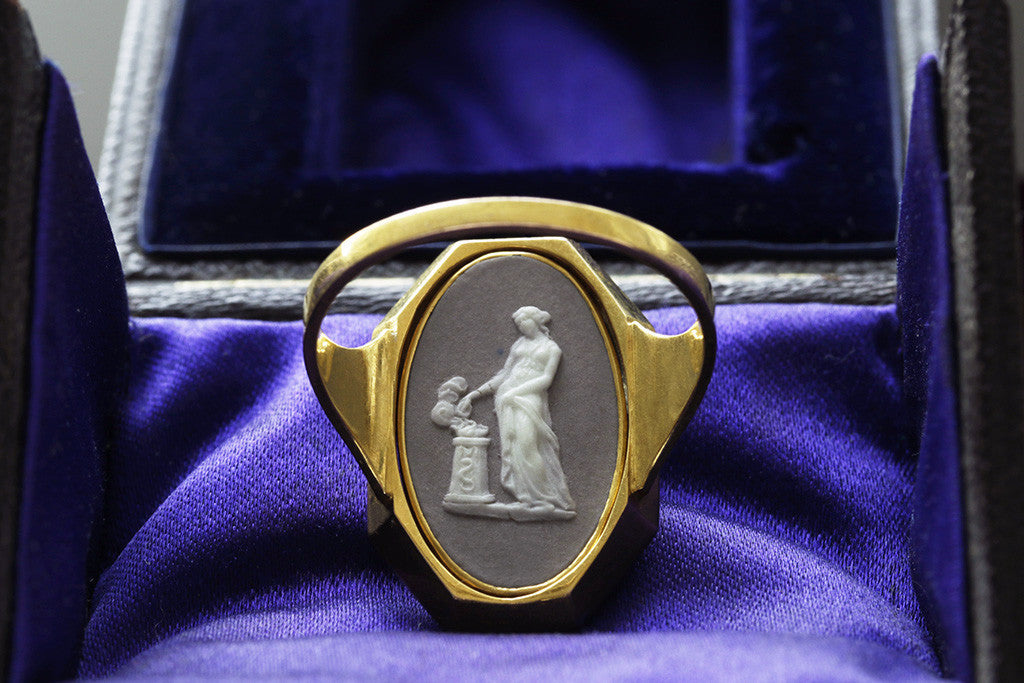 Rare Georgian Wedgwood Swivel Ring