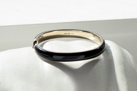 Victorian Black Enamel Bangle