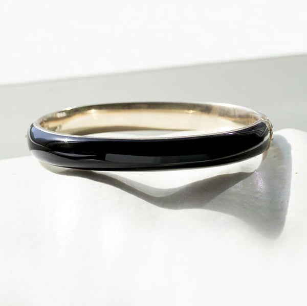 Victorian Black Enamel Bangle