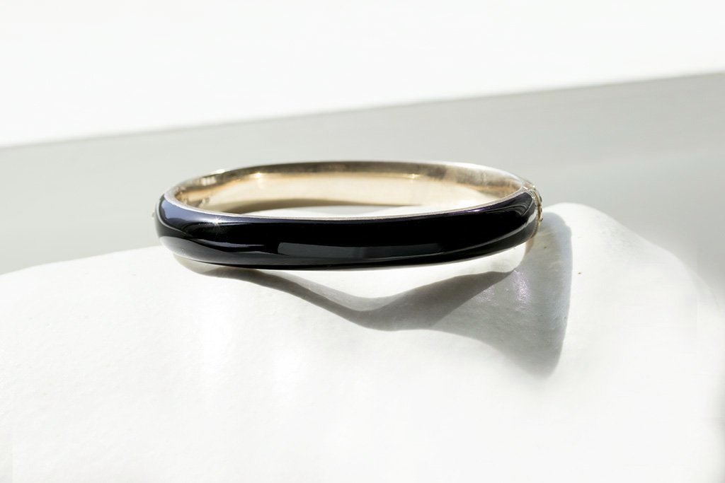Victorian Black Enamel Bangle
